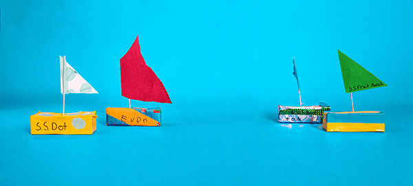 boats made from juice boxes