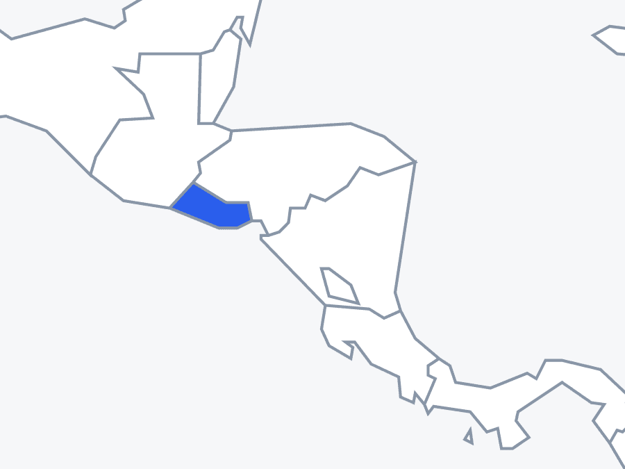 Map showing where El Salvador is.