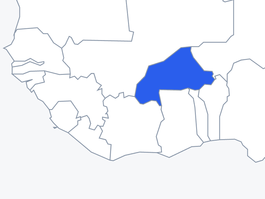 a map of the country Burkina Faso
