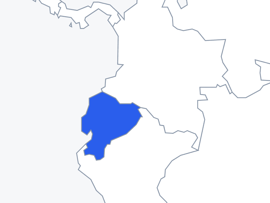 Map showing where Ecuador is located.