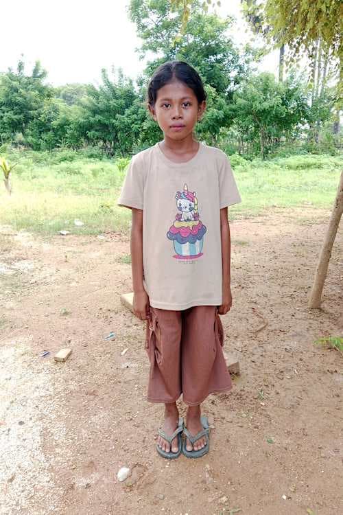 An unsponsored girl named Tiara from Indonesia who has waited 482 days for a sponsor.