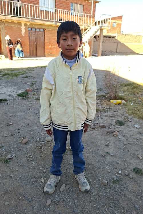 An unsponsored boy named Beymar from Bolivia who has waited 590 days for a sponsor.
