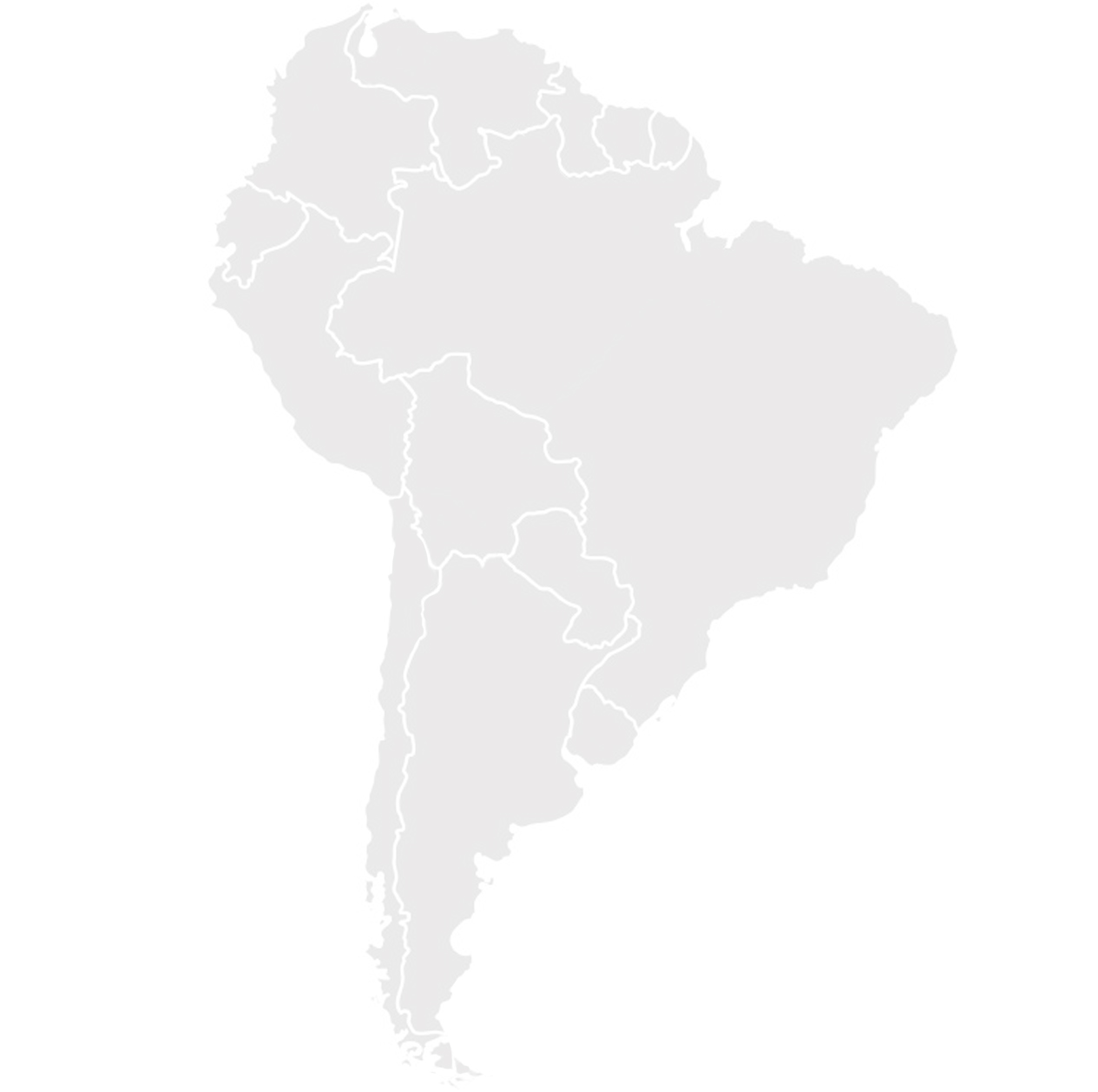 Gray map of South America
