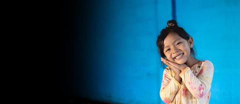 Girl smiling at camera