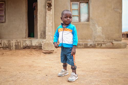 child looks at camera