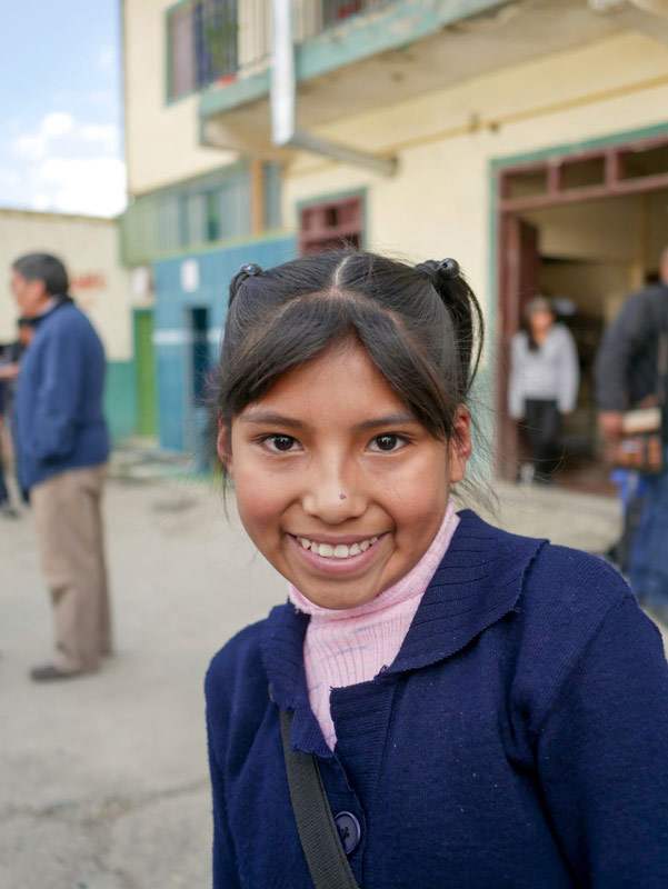 A girl from La Paz enjoys being at her child development center
