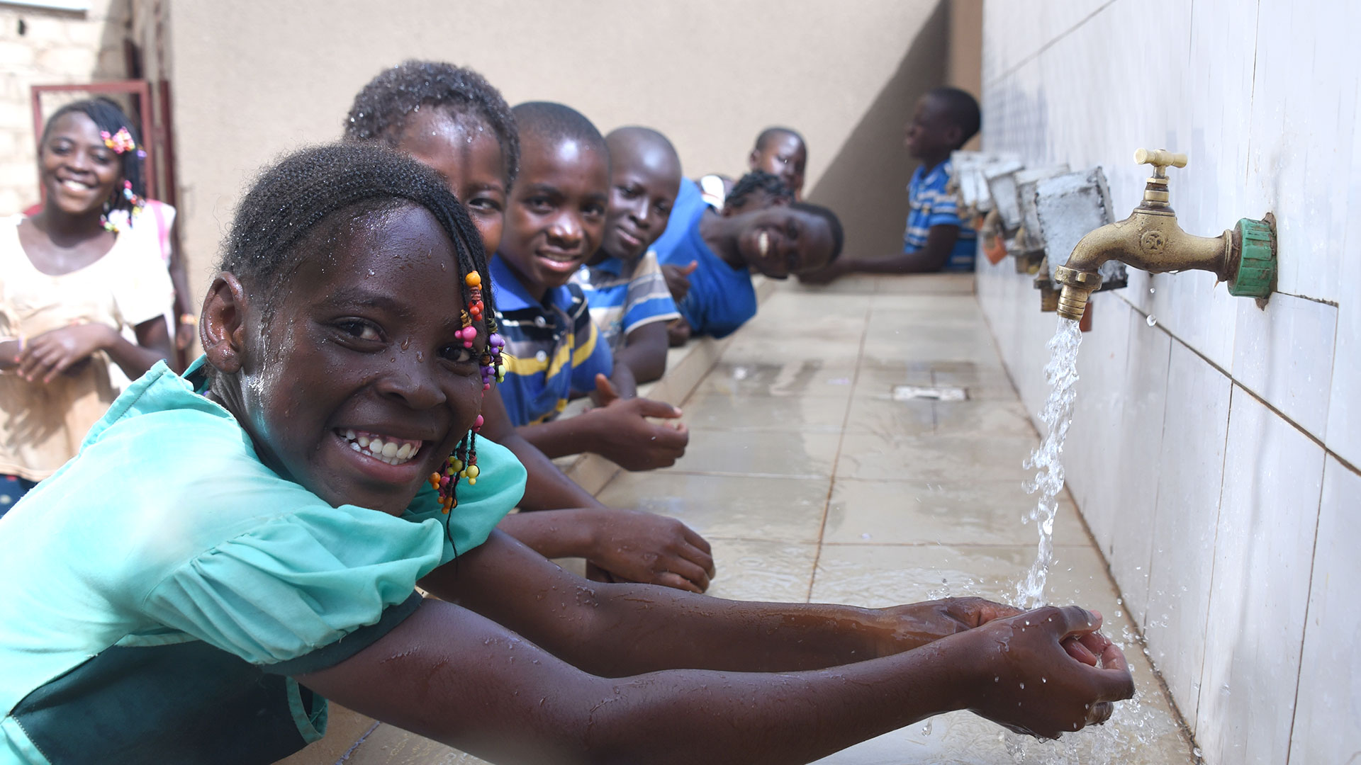 The solar system powers water taps at the Compassion center