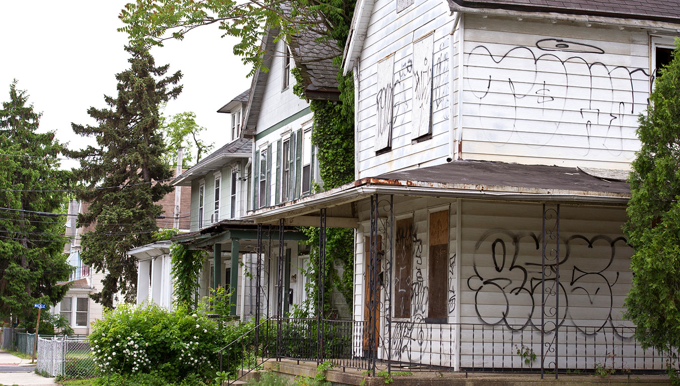 Homes of poverty in Camden, New Jersey