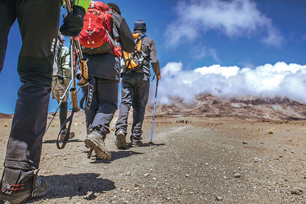 Compassion sponsors hiked across many types of terrain