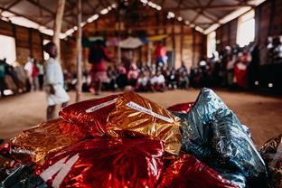 Christmas gifts at a Compassion center