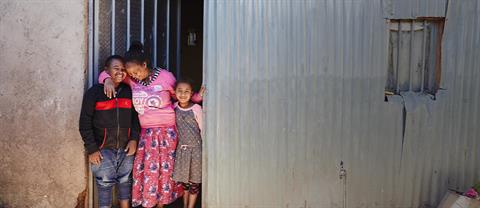 A mother with two children