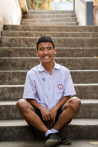 a man on stairs