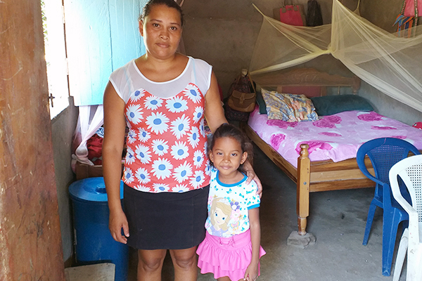 Mom and daughter at home in Nicaragua