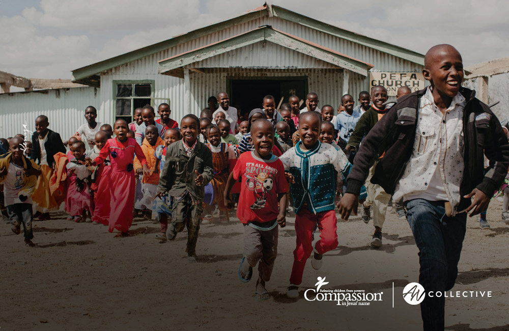 Children running outside