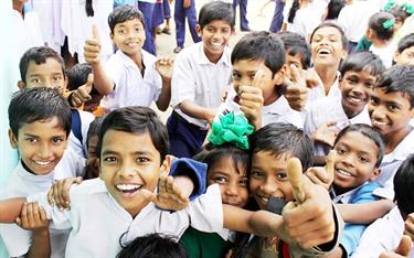Children in India filled with joy