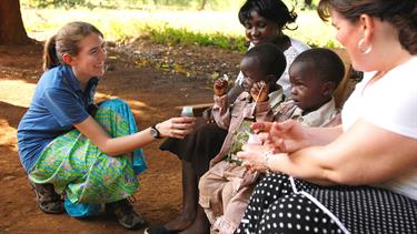 Emily meets children at Compassion’s Child Survival Program in Kenya