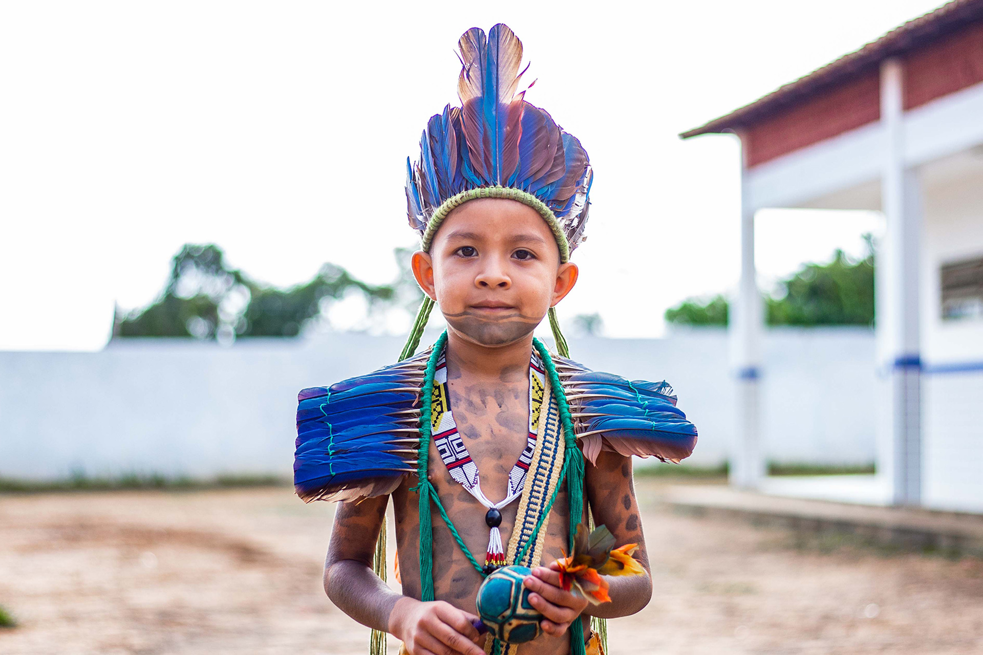Eight-year-old Kaio, from the indigenous Guajajara tribe in Brazil