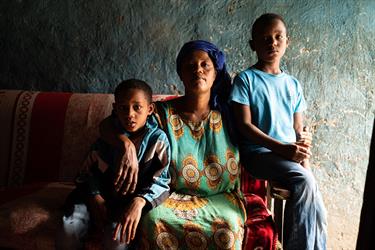 Mother with her two children