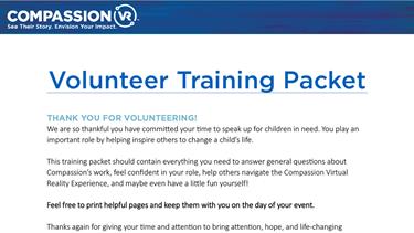 Volunteer Training Packet
