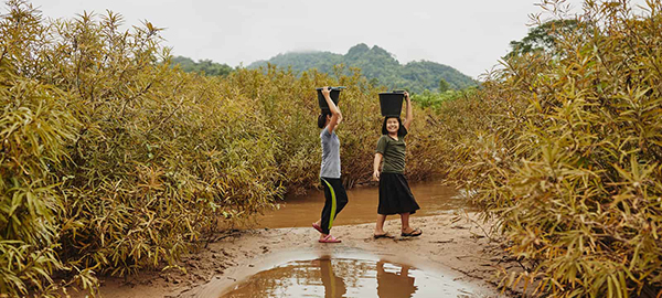 Gathering water in Thailand