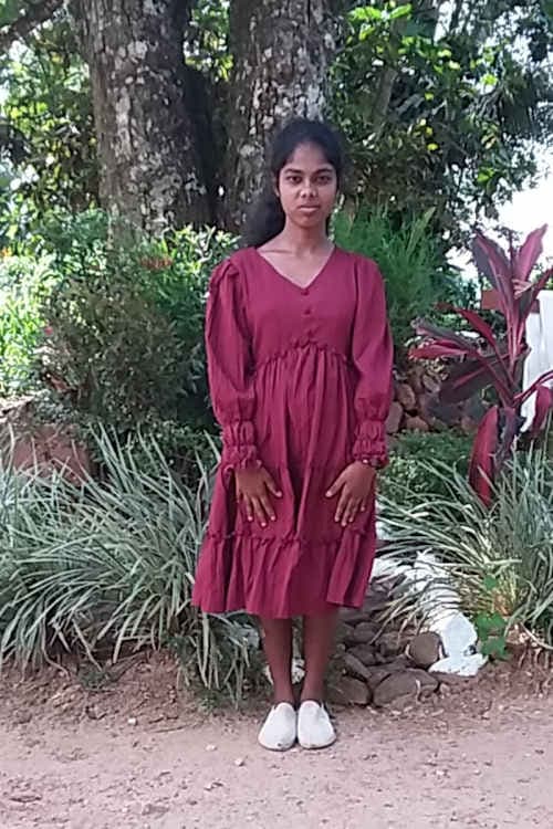 An unsponsored girl named Sudarsani from Sri Lanka who has waited 197 days for a sponsor.
