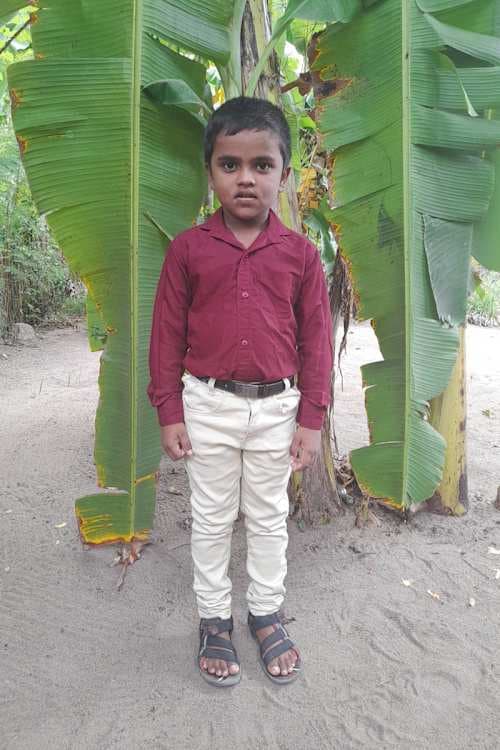 An unsponsored boy named Diskath from Sri Lanka who has waited 608 days for a sponsor.