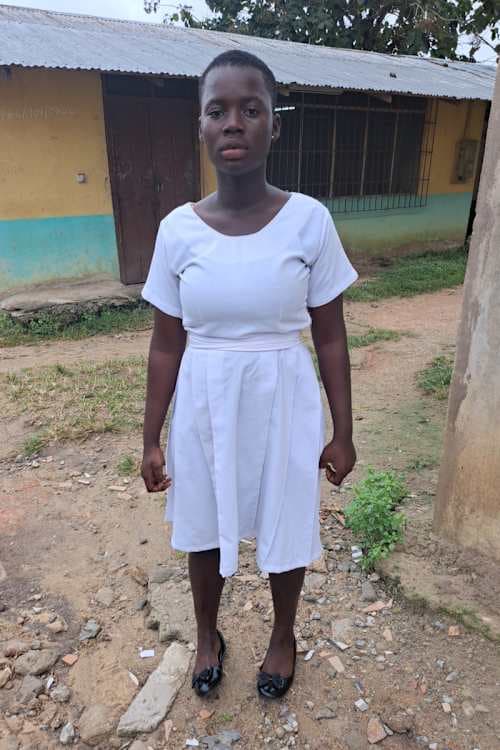 An unsponsored girl named Hannah from Ghana who lives in an AIDS-affected area and has waited 523 days for a sponsor.