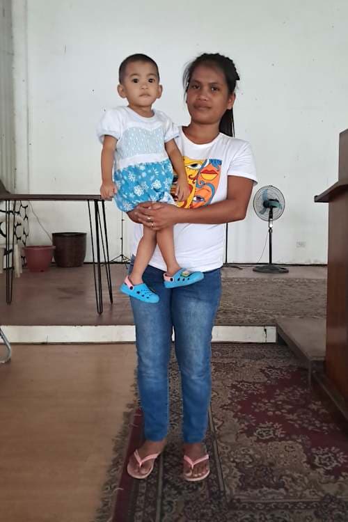 An unsponsored girl named Reajane from Philippines who has waited 571 days for a sponsor.