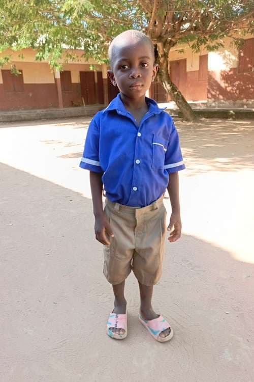 An unsponsored boy named Junior from Ghana who lives in an AIDS-affected area and has waited 458 days for a sponsor.