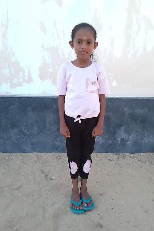 An unsponsored girl named Vishnavi from Sri Lanka who has waited 432 days for a sponsor.