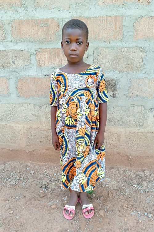An unsponsored girl named Helene from Togo who lives in an AIDS-affected area, is vulnerable to exploitation and has waited 500 days for a sponsor.