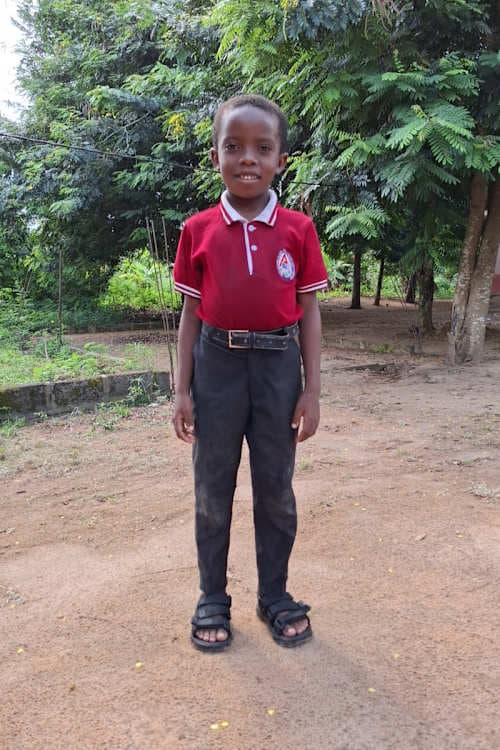 An unsponsored boy named Lovely from Ghana who lives in an AIDS-affected area and has waited 393 days for a sponsor.