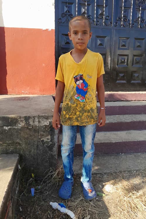 An unsponsored boy named Arley from Colombia who has waited 477 days for a sponsor.