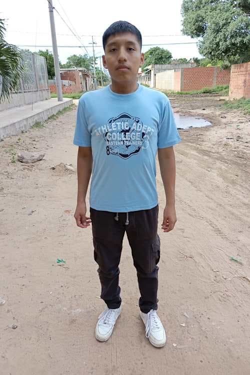 An unsponsored boy named Adiel from Bolivia who has waited 642 days for a sponsor.