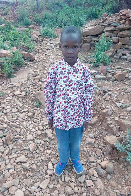 An unsponsored boy named Caleb from Kenya who lives in an AIDS-affected area and has waited 493 days for a sponsor.
