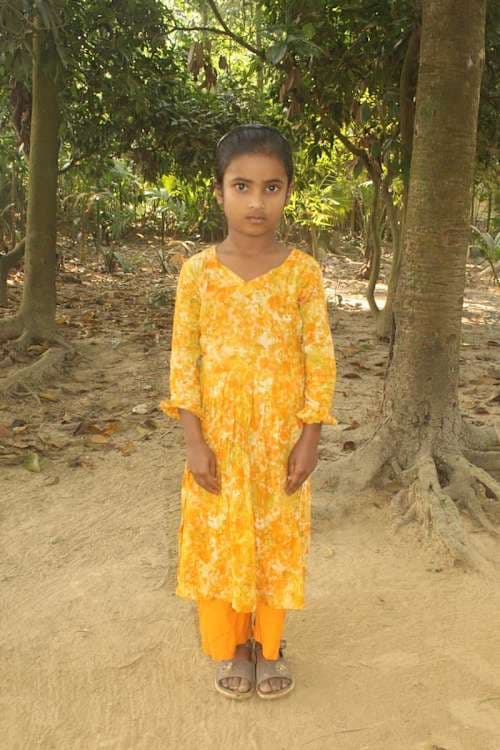 An unsponsored girl named Faija from Bangladesh who is vulnerable to exploitation and has waited 575 days for a sponsor.