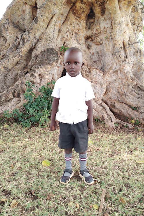 An unsponsored boy named Jerald from Kenya who lives in an AIDS-affected area and has waited 478 days for a sponsor.