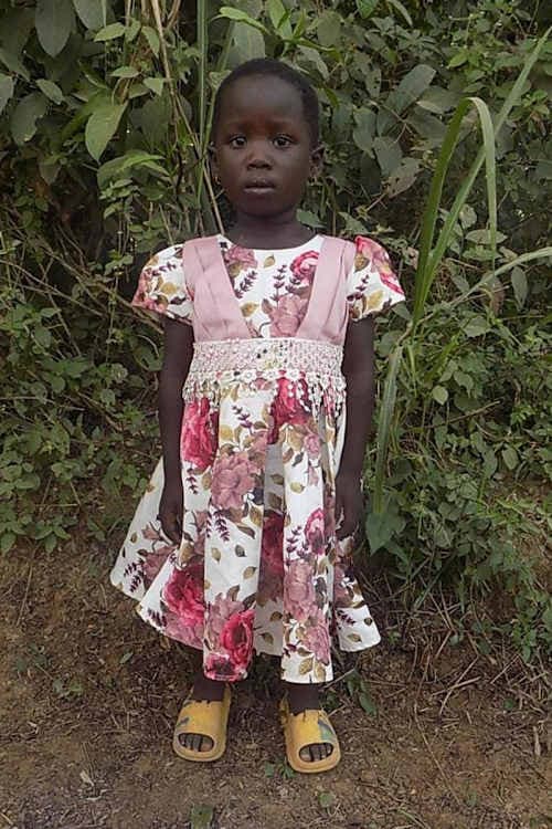 An unsponsored girl named Akou from Togo who lives in an AIDS-affected area, is vulnerable to exploitation and has waited 455 days for a sponsor.