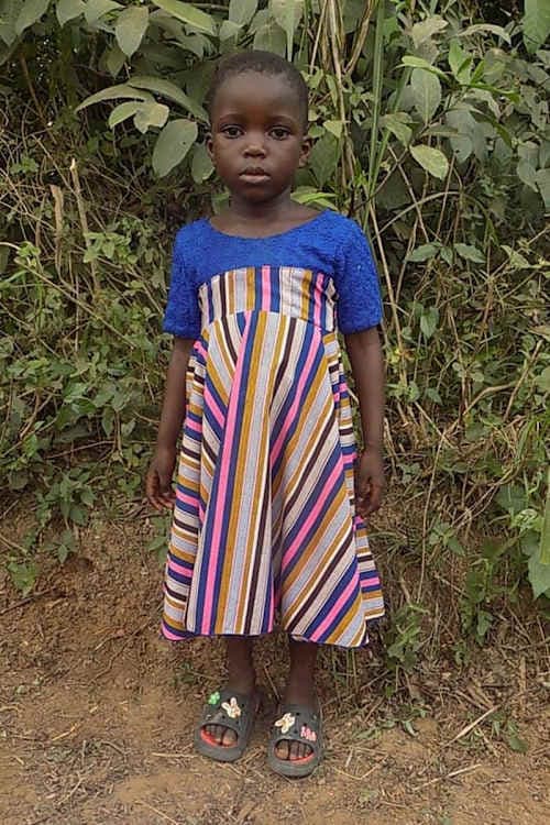 An unsponsored girl named Gloria from Togo who lives in an AIDS-affected area, is vulnerable to exploitation and has waited 458 days for a sponsor.