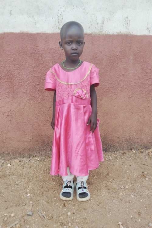An unsponsored girl named Chaline from Kenya who lives in an AIDS-affected area and has waited 441 days for a sponsor.