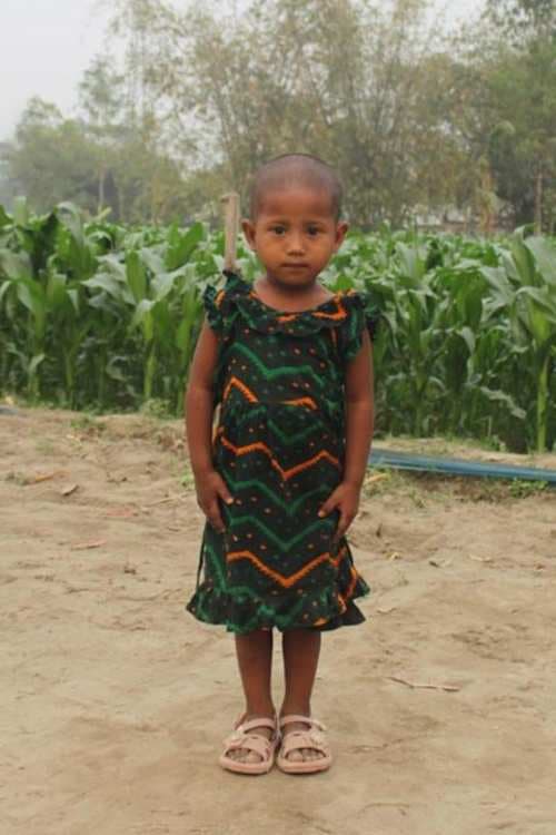 An unsponsored girl named Puspo from Bangladesh who is vulnerable to exploitation and has waited 436 days for a sponsor.