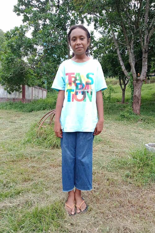 An unsponsored girl named Tiara from Indonesia who has waited 231 days for a sponsor.