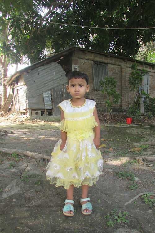 An unsponsored girl named Shena from Bangladesh who is vulnerable to exploitation and has waited 413 days for a sponsor.