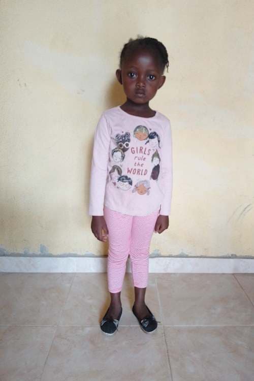 An unsponsored girl named Djoudjou from Haiti who is vulnerable to exploitation and has waited 500 days for a sponsor.