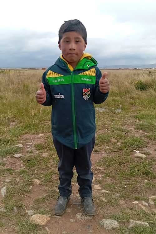 An unsponsored boy named Dylan Yered from Bolivia who has waited 461 days for a sponsor.