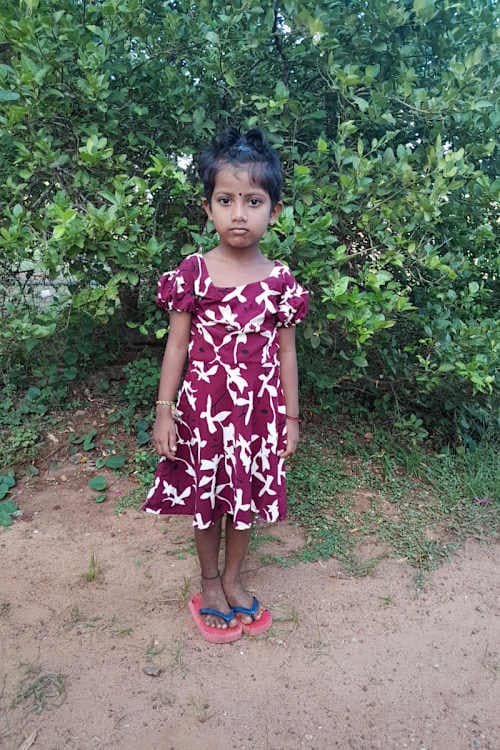 An unsponsored girl named Janisha from Sri Lanka who has waited 438 days for a sponsor.