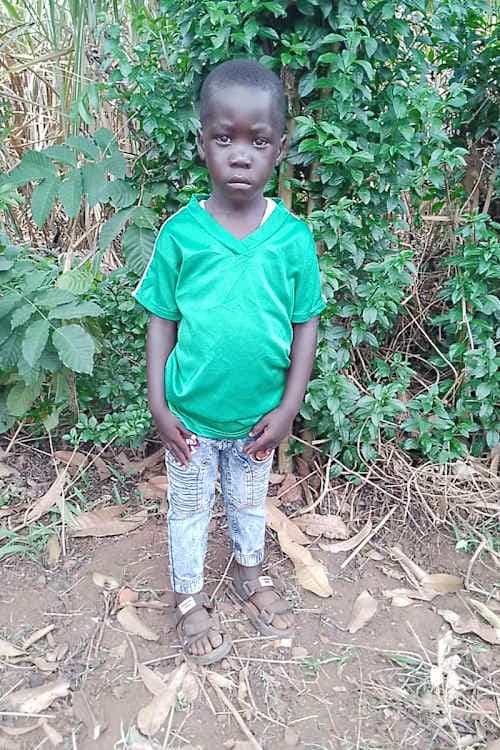 An unsponsored boy named Bambasi from Uganda who lives in an AIDS-affected area, is vulnerable to exploitation and has waited 438 days for a sponsor.