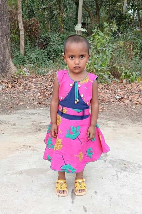An unsponsored girl named Srabonti Rani from Bangladesh who is vulnerable to exploitation and has waited 462 days for a sponsor.