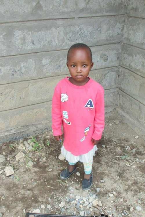 An unsponsored girl named Sainapei from Kenya who lives in an AIDS-affected area and has waited 388 days for a sponsor.