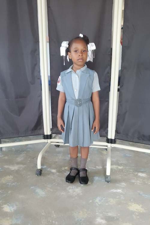 An unsponsored girl named Djoune from Haiti who is vulnerable to exploitation and has waited 489 days for a sponsor.